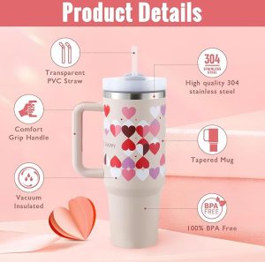 40 Oz Tumbler With Handle Straw