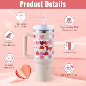 40 Oz Tumbler With Handle Straw