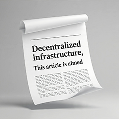 Decentralized infrastructure: This article is aimed at Node operator