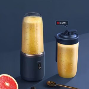 Mini juicer, portable home wireless juicer, multifunctional USB rechargeable 6-blade electric juicer