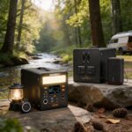 Outdoor power bank, camping stall 12.8V solar generator 60AH 600W AC output charging