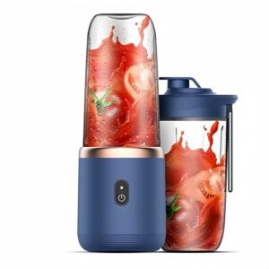 Mini juicer, portable home wireless juicer, multifunctional USB rechargeable 6-blade electric juicer