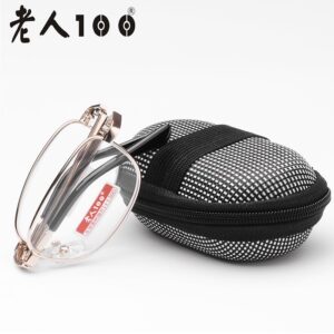 Elderly 100 brand reading glasses aspherical ultra-light plexiglass with film folding men's and women's presbyoping glasses