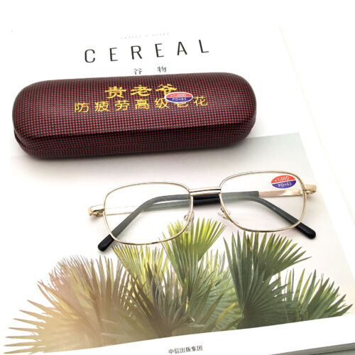 Your old man high-definition wear-resistant glass reading glasses metal full-frame glasses men and women fashion reading glasses factory wholesale