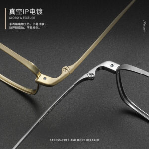 Designer pure titanium frames, full titanium square frames, silver frame glasses, men with myopia 923204, ultra-light titanium frames, optical frames