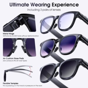 Cross-border A2 smart glasses with camera, multifunctional photo and video recording, real-time translation, AI recognition, AI smart glasses