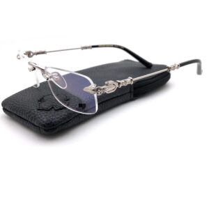 New fashion glasses business style rimless men's mirror frame with glasses personality retro ladies optical glasses frame wholesale