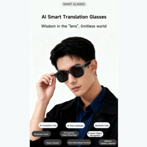Cross-border AI smart glasses, camera translation, sunglasses photography, foreign language AI Q&A, object recognition recording, Bluetooth calls, foreign trade