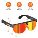 New smart glasses, Bluetooth cycling, AI voice assistant, photo and video photos, blue light blocking sunglasses, sunglasses G5