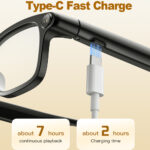 Cross-border M08 smart glasses real-time picture Type-c interface elastic temples AI smart glasses with camera