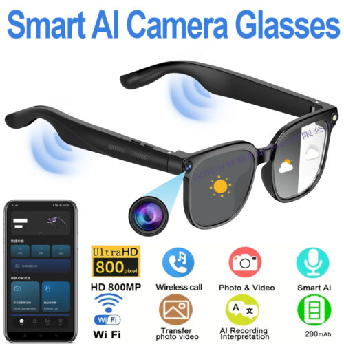 Smart glasses 800W photo and video simultaneous interpretation Bluetooth call ai smart glasses Smart glasses 800W photo and video simultaneous interpretation Bluetooth call ai smart glasses