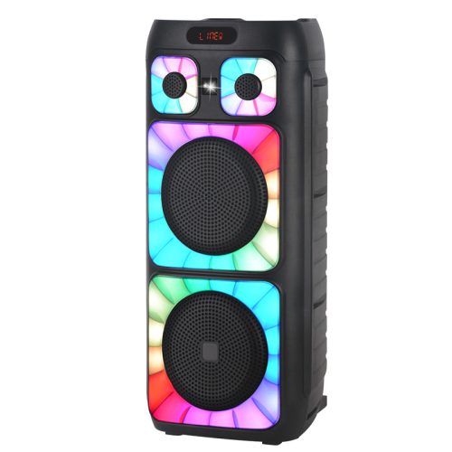 NDR portable dual 8-inch RGB light-heavy bass music home theater KTV audio system speaker trolley BT