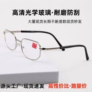 New 2008 HD Optical Glass Reading Glasses Fashion Metal Full Frame Running Jianghu Factory Direct Manufacturers Wholesale