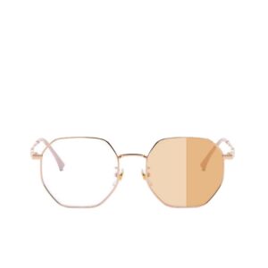 Do not pick the face shape without makeup and color-changing glasses, women can be equipped with high-value polygonal anti-ultraviolet optical flat lenses