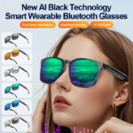 Cross-border AI Bluetooth smart glasses anti-blue light translation call music open smart bluetooth glasses headset