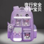 Kuromi backpack for elementary school students - Grades 1, 2, 3, 4 to 6, girls, girls, children's spinal protection and load reduction