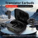 B19 Smart Voice Translation Headphones Dual-Ear Chinese-English Translator Multilingual Bluetooth Simultaneous Voice Translation Translator