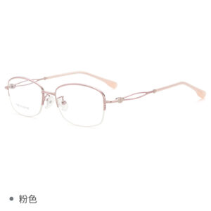 New Women's Business Glasses 11058 Ultralight Myopia Glasses Half Frame Optical Frame Metal Glasses Manufacturers Wholesale