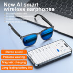Cross-border AI Bluetooth smart glasses anti-blue light translation call music open smart bluetooth glasses headset