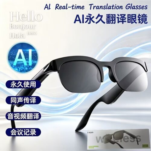 Cross-border XG89 smart wireless Bluetooth glasses, music listening, calls, sports AI translation, acrylic lenses in stock