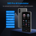 S85pro intelligent voice translator, multi-language precise offline translator, travel, study, meetings, and foreign trade