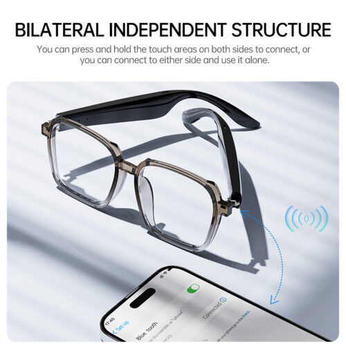 The new 2-in-1 smart Bluetooth glasses XG92 feature stereo AI translation touch ultra-long-lasting glasses and earphones