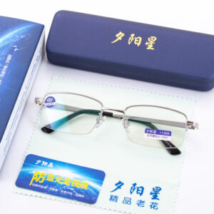 Wholesale Fashion Resin Reading Glasses, Anti-Fatigue Optical Filmed Half-Frame Men's Reading Glasses