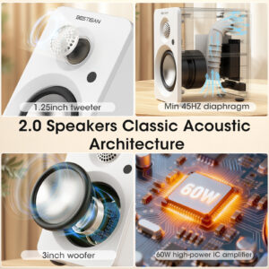 Hi-fi 3-inch active speaker, two-way bookshelf speaker, audiophile, stereo home high-end audio