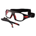New in-stock outdoor basketball and soccer sports glasses, impact-resistant, breathable, anti-fog, basketball goggles, removable temples