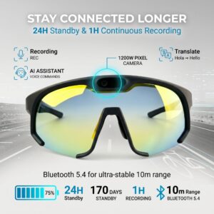 Amazon best-selling AI smart cycling glasses, high-definition photo and video recording, outdoor hiking and running glasses custom wholesale