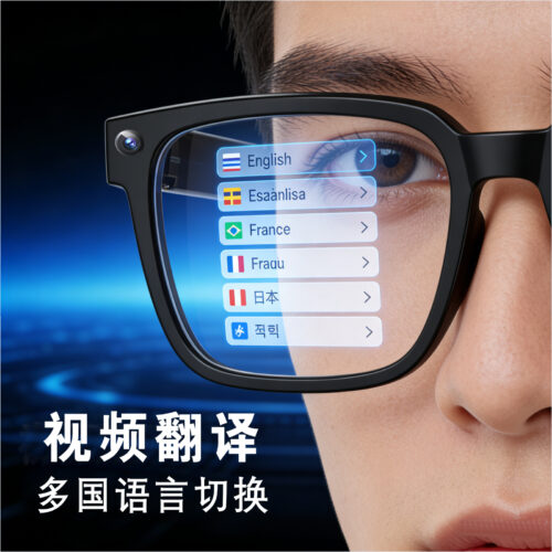 Cross-border AI intelligent translation glasses, AI intelligent Q&A, object recognition, HD camera photography, music listening, translation glasses, customized glasses