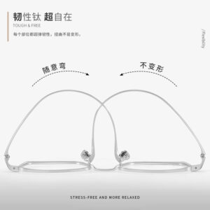 Designer pure titanium frames, full titanium square frames, silver frame glasses, men with myopia 923204, ultra-light titanium frames, optical frames