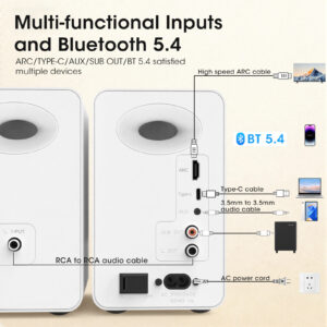 Hi-fi 3-inch active speaker, two-way bookshelf speaker, audiophile, stereo home high-end audio