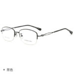 New Women's Business Glasses 11058 Ultralight Myopia Glasses Half Frame Optical Frame Metal Glasses Manufacturers Wholesale