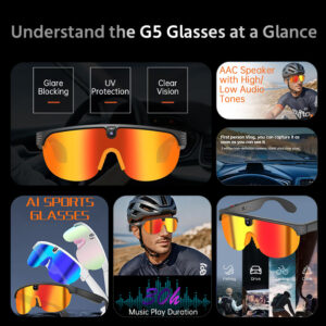 Cross-border AIMB-G5 smart glasses, 800W pixel camera, photo recognition, call recognition, AI translation, voice notes