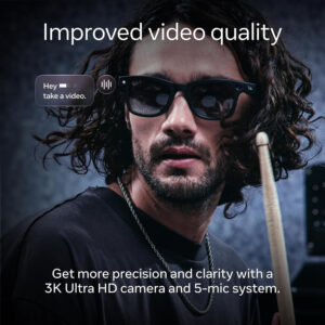 Cross-border AI smart glasses, AI object recognition, voice assistant, translation, 8MP camera, Bluetooth for music listening