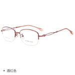 New Women's Business Glasses 11058 Ultralight Myopia Glasses Half Frame Optical Frame Metal Glasses Manufacturers Wholesale