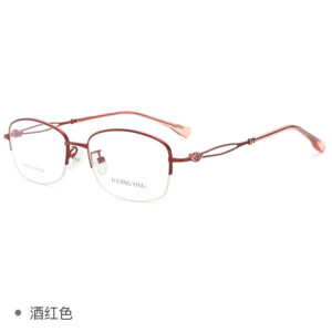 New Women's Business Glasses 11058 Ultralight Myopia Glasses Half Frame Optical Frame Metal Glasses Manufacturers Wholesale