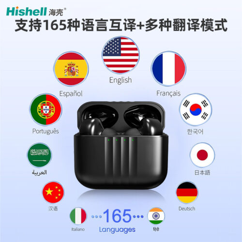 Portable translation headphones for overseas use, multilingual translator, audio/video calls, free dialogue, translator, dual-use headphones